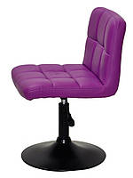 Стілець Arno BK — Base Ек шкірозамінник фіолетовий 1010, на чорній опорі млинці з регулюванням висоти, фото 3