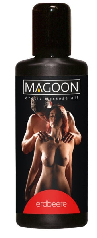 Олія масажна еротична зі стимулюючим полуничним ароматом Magoon Erdbeere 100 мл