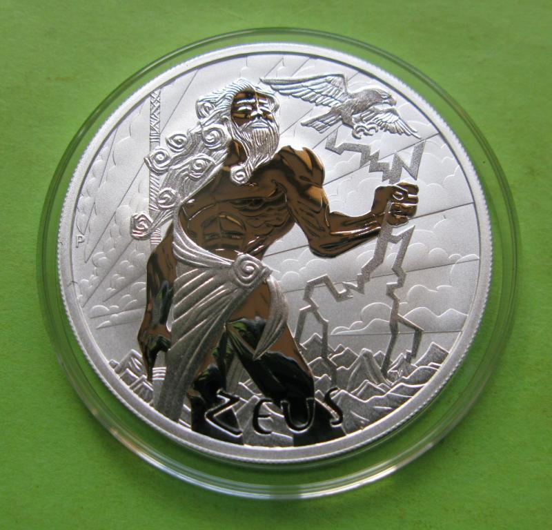 Тувалу 1 долар 2020 р. Боги Олімпу - Зевс (срібло 999 проби, 1 унції)