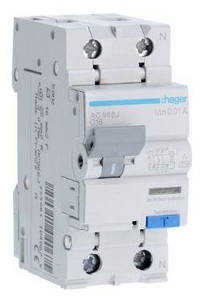 Диференційний автомат Hager 1+N C16/10mA 6кa,тип AC966J