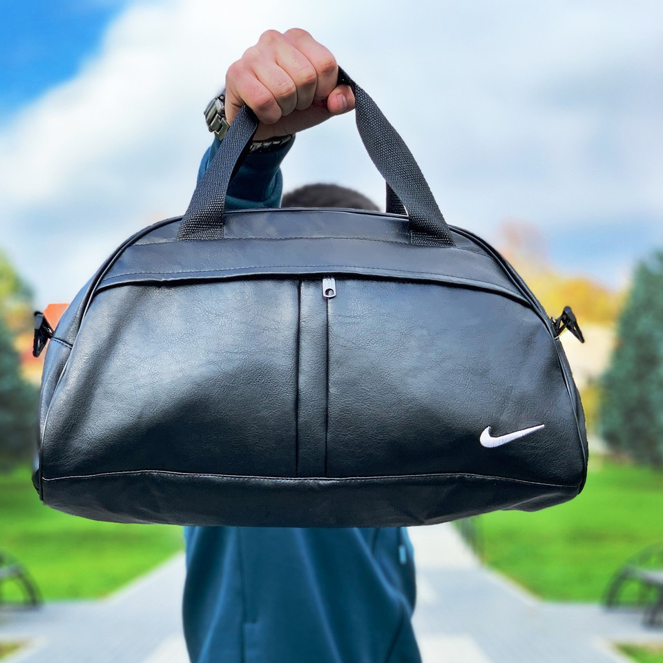 Фітнес-сумка найк, Nike для тренувань. Чорна. Кожзам