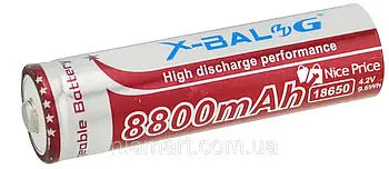 Аккумулятор X-Balog Li-ion 4.2V 18650 8800 mah (Purple) (2430)