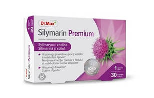 Dr.Max Silymarin Premium Силімарин з екстракту розторопші, холін для здоров'я печінки, 30 капсул