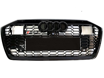 Решітка радіатора Audi A6 C8 стиль RS6 (чорний глянц) під дістронік