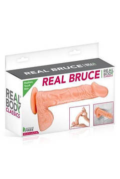 Фалоімітатор Real Body - Real Bruce Flesh, TPE, діаметр 4,2см, фото 2