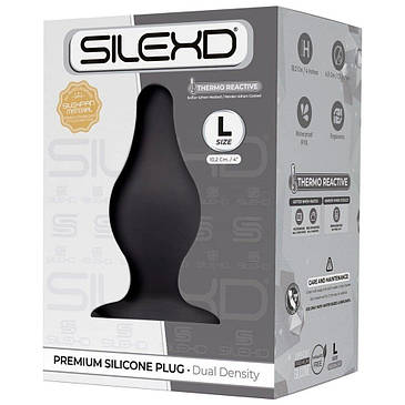 Анальна пробка SilexD (Model 2 size L) двошаровий, силікон + Silexpan, діаметр 4,5 см, фото 2