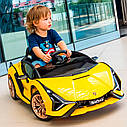 Дитячий електромобіль Lamborghini Sian жовтий, фото 4