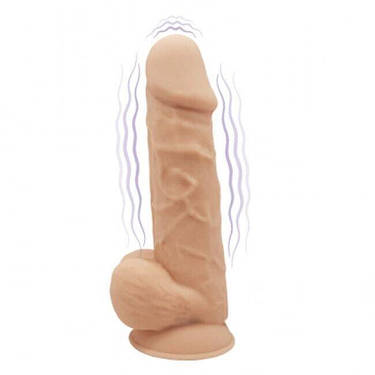 Фалоімітатор з вібрацією SilexD Norman Vibro Flesh (MODEL 1 size 8,5in), двошаровий, діаметр 5 см, фото 2
