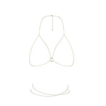 Ланцюжок портупея Bijoux Indiscrets Magnifique Bra Chain - Gold, прикраса на тіло, фото 2