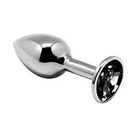 Металевий анальний штекер з кристалом Alive Mini Metal Butt Plug Black L