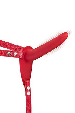 Страпон з вібрацією Fetish Tentation Vibrating Strap-On with Dildo Red, фото 2