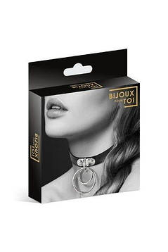 Чокер з двома кільцями Bijoux Pour Toi - TWO RINGS, екошкіра, фото 2
