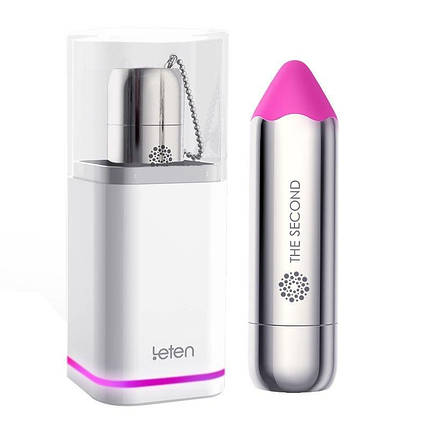 Вібропуля Leten The Second pretty pink з індукційної зарядкою, водонепроникна, дуже потужна, фото 2