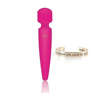 Вібромасажер Rianne S: Bella Mini Wand Rose, 10 режимів роботи, медичний силікон, фото 2