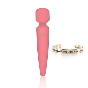 Вібромасажер Rianne S: Bella Mini Wand Coral, 10 режимів роботи, медичний силікон, фото 2