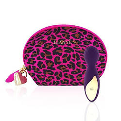 Міні вібромасажер Rianne S: Lovely Leopard Purple, 10 режимів роботи, косметичка-чохол, фото 2