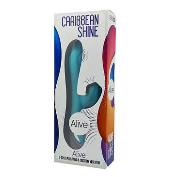 Вібратор-кролик 3в1 Alive Caribbean Shine Blue з вакуумом і пульсуючою стимуляцією точки G, фото 2