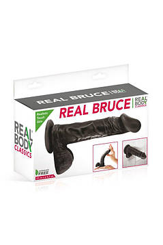 Фалоімітатор на присоску Real Body - Real Bruce Black, TPE, діаметр 4,2см, фото 2