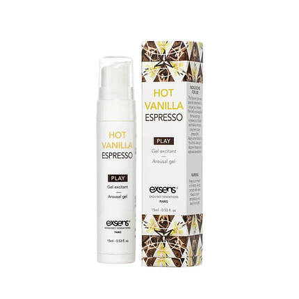 Стимулюючий гель EXSENS Kissable Hot Vanilla Espresso 15мл можна для поцілунків, охолоджуючий, фото 2