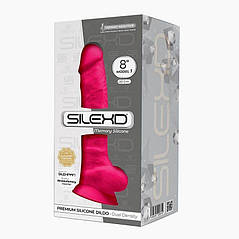Фалоімітатор SilexD Vetus Pink (MODEL 1 size 8in), двошаровий, силікон + Silexpan, діаметр 4,2см, фото 2
