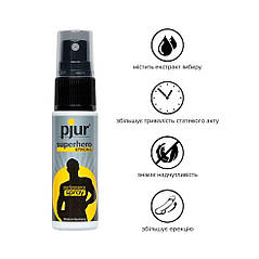Пролонгує спрей pjur Superhero Strong Spray 20 ml, з екстрактом імбиру, вбирається в шкіру, фото 2