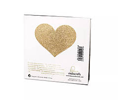 Пестіс - стикини Bijoux Indiscrets - Flash Heart Gold, наклекі на соски, фото 2