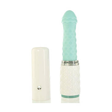 Розкішний вібратор-пульсатор з присоскою Pillow Talk - Feisty Thrusting Vibrator Teal, фото 2