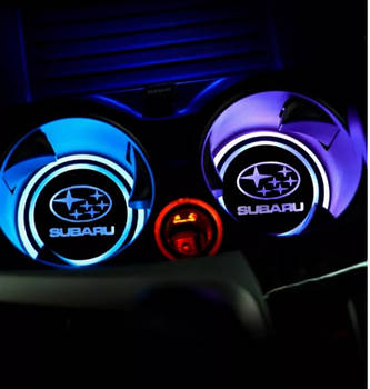 Підсвічування підсклянника з логотипом автомобіля SUBARU