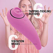 Пульсатор для клітора плюс вібратор FeelzToys - FemmeGasm Tapping & Tickling Vibrator Pink, фото 3