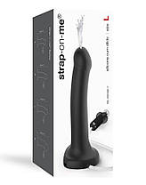 Кончающий фалоімітатор Strap-On-Me Dildo Cum Black, діаметр 3,6см, силікон, насадка для страпона, фото 2