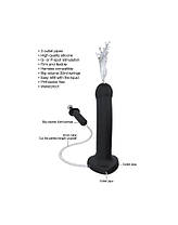 Кончающий фалоімітатор Strap-On-Me Dildo Cum Black, діаметр 3,6см, силікон, насадка для страпона, фото 3