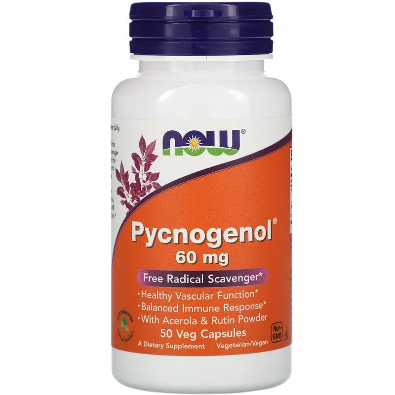 Пікногенол NOW Foods "Pycnogenol" сильний антиоксидант, 60 мг (50 капсул)