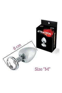Анальна пробка з кристалом MAI Attraction Toys №73, довжина 8см, діаметр 3 см, фото 2