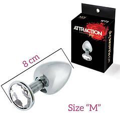 Анальна пробка з кристалом MAI Attraction Toys №73, довжина 8см, діаметр 3 см, фото 2