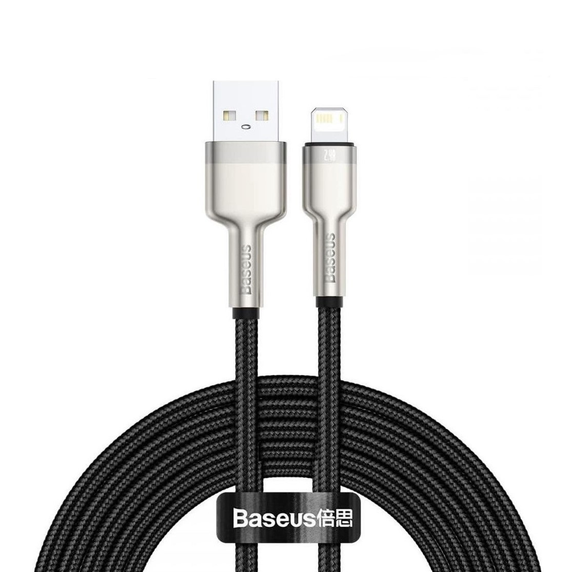 Кабель Lightning - USB BASEUS 2.4A для iPhone IPad шнур лайтнінг на юсб Cafule Series Metal Data Cable 2м