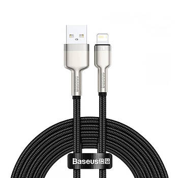 Кабель Lightning - USB BASEUS 2.4A для iPhone IPad шнур лайтнінг на юсб Cafule Series Metal Data Cable 2м