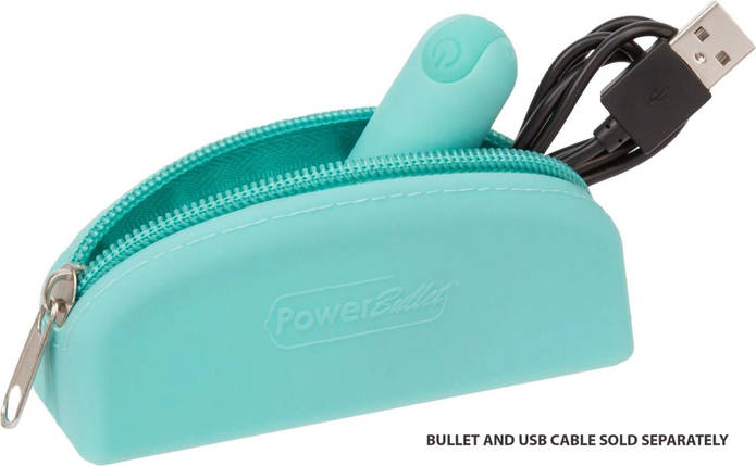 Сумка для хранения секс-игрушек PowerBullet - Silicone Storage Zippered Bag Teal, фото 2