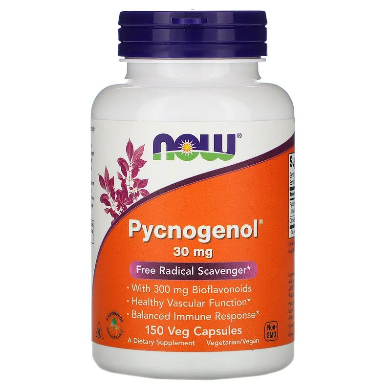 Пікногенол NOW Foods "Pycnogenol" сильний антиоксидант, 30 мг (150 капсул)