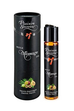 Масажне масло Plaisirs Secrets Exotic Fruits (59мл) з афродизіаками їстівне, подарункова упаковка, фото 2