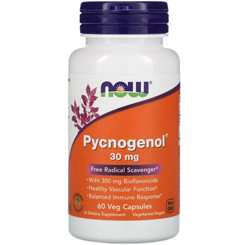 Пікногенол NOW Foods "Pycnogenol" сильний антиоксидант, 30 мг (60 капсул)