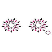 Пестіс з кристалів Petits Joujoux Gloria set of 2 - Black / Pink, прикраса на груди