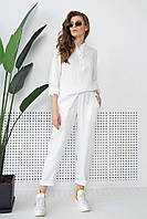 Женские летние брюки муслиновые 3131-01 Белые