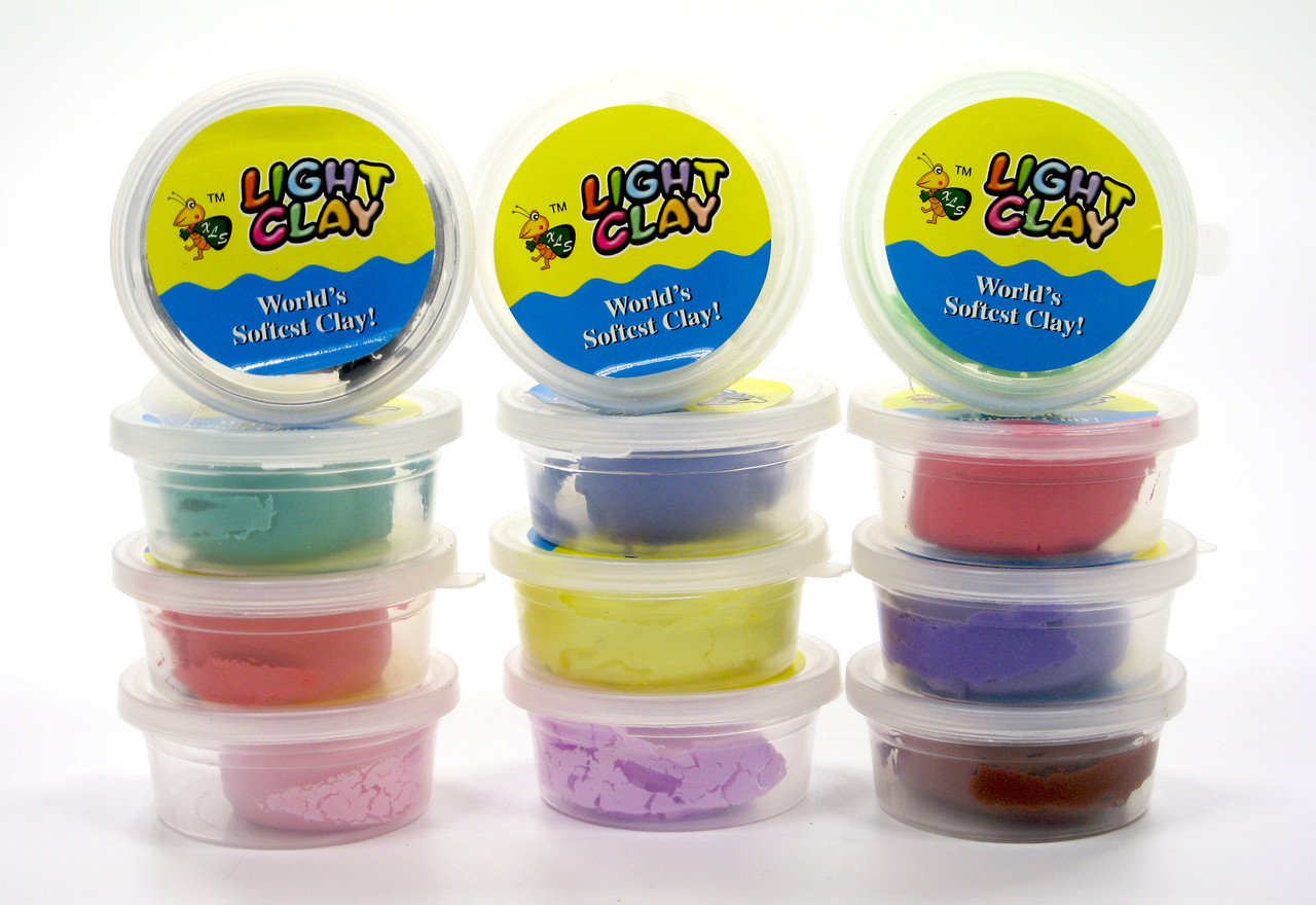 Тісто для ліплення Light Clay 0236 12 кольорів, застигаючий пластилін, фото 1
