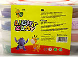 Тісто для ліплення Light Clay 0236 12 кольорів, застигаючий пластилін, фото 4