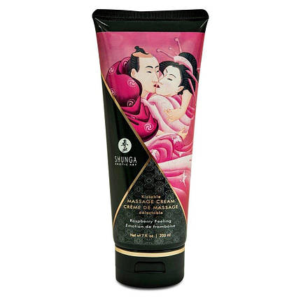 Їстівний масажний крем Shunga Kissable Massage Cream - Straspberry Feeling (200 мл), фото 2