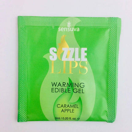 Пробник масажного гелю Sensuva - Sizzle Lips Caramel Apple (6 мл), фото 2