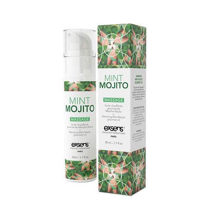 Масажне масло EXSENS Mojito 50мл розігріває, без цукру, без парабенів, їстівне, фото 2