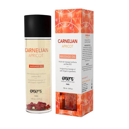 Масажне масло EXSENS Carnelian Apricot (бадьорить з сердоліком) 100мл, натуральне, фото 2