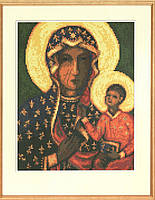Набір для вишивання хрестиком Образ Ченстоховська ікона Божої Матері муліне нитки 24х30 см
