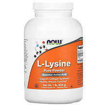 L-Лизин NOW Foods "L-Lysine" чистий, у порошку (454 г)